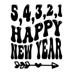 5 4 3 2 1 Happy New Year Svg