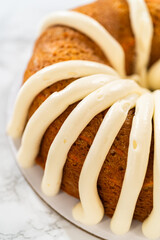 Creamy Indulgence: Carrot Bundt Cake with Cream Cheese Frosting