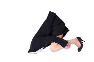 Digital png photo of caucasian businessman without head on transparent background