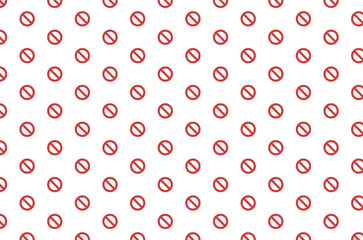 Digital png illustration of red pattern of repeated negation signs on transparent background - obrazy, fototapety, plakaty