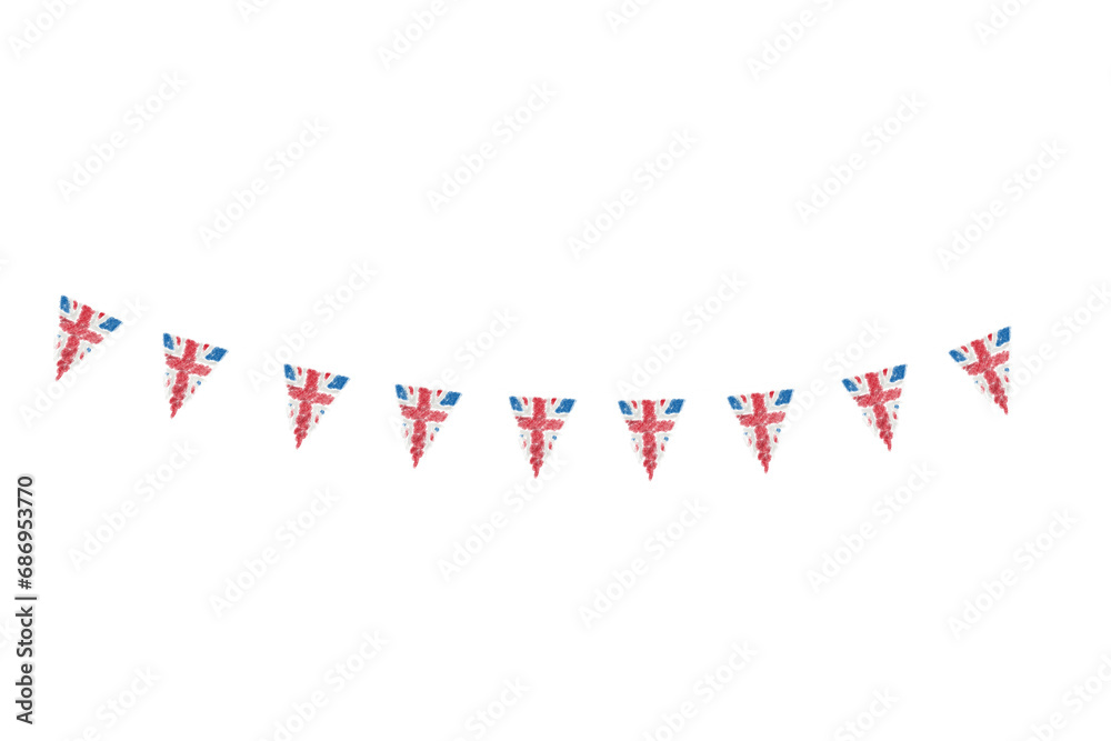 Wall mural digital png illustration of flags with flag of uk on transparent background - Wall murals