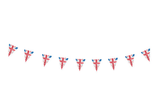 Digital png illustration of flags with flag of uk on transparent background