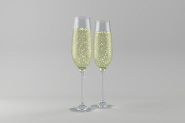 Digital png illustration of champagne glasses on transparent background