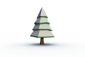 Digital png illustration of tree covered in snow on transparent background