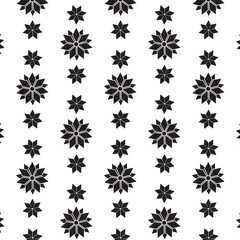 Digital png illustration of black floral pattern on transparent background