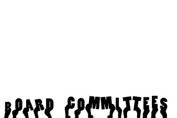 Digital png illustration of hands with board committees text on transparent background