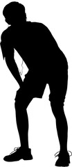 Digital png silhouette image of male runner on transparent background