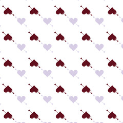 Digital png illustration of colourful pattern of repeated hearts on transparent background