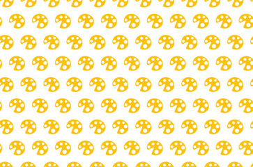 Digital png illustration of yellow pattern of repeated paints on transparent background