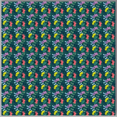 Vector botanical seamless floral colorful leaf and flower pattern background