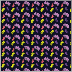 Vector seamless floral colorful flower pattern background