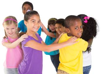 Digital png photo of happy diverse children playing on transparent background