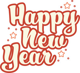 Digital png illustration of happy new year text on transparent background