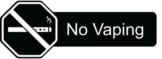 Digital png illustration of symbol with no vaping text on transparent background - obrazy, fototapety, plakaty