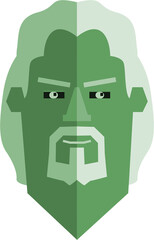 Digital png illustration of green face on transparent background