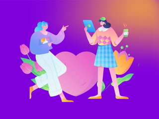 3.12 International Women's Day professional women flat character vector concept operation hand drawn illustration
