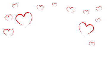 Digital png illustration of red hearts on transparent background