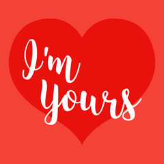 Digital png illustration of red heart with i'm yours text on transparent background