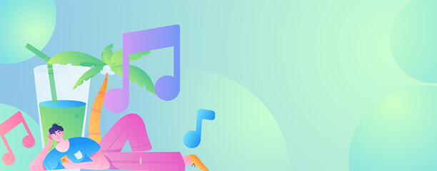 Music characters scene flat vector concept operation illustration
