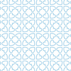 Digital png illustration of blue hearts repeated on transparent background