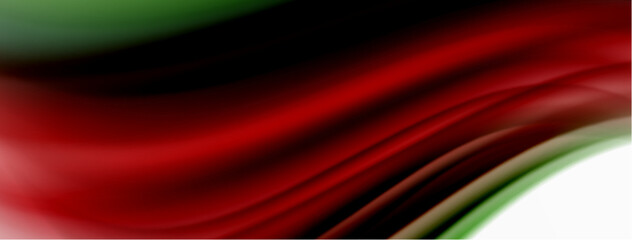 Rainbow color silk blurred wavy line background on white, luxuriously vibrant visually captivating backdrop. Stunning blend of colors reminiscent of rainbow, silky and gracefully blurred wavy pattern