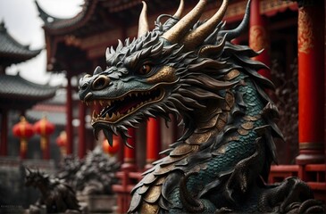 Chinese red dragon, Chinese new year, legendary creature in Chinese mythology