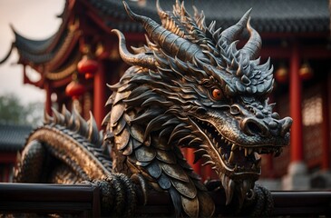 Chinese red dragon, Chinese new year, legendary creature in Chinese mythology