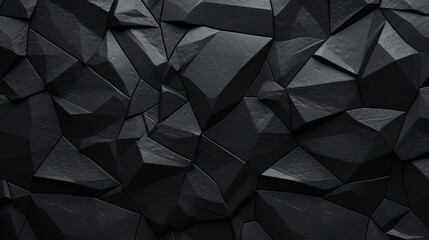 Fototapeta premium Black and gray abstract geometric stone shapes background wallpaper ai generated image