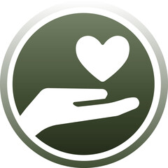 Digital png illustration of hand with heart in circle on transparent background