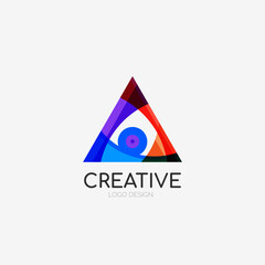 Triangle abstract logo, business emblem icon