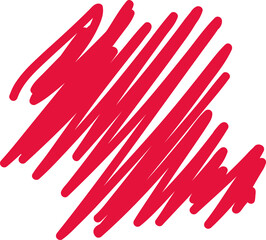 Digital png illustration of red scribbles on transparent background