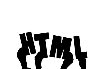 Obraz premium Digital png illustration of hands and html text on transparent background