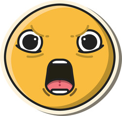 Digital png illustration of angry emoji icon on transparent background