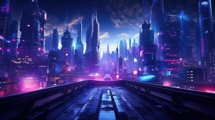 Futuristic cyberpunk modern city background wallpaper ai generated image