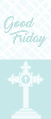 Digital png illustration of cross icon with good friday text on transparent background