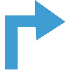 Digital png illustration of blue arrow on transparent background