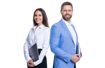 businesspeople together while having a meeting in the office. businesspeople working on business project. collaborating on a new business project. businesspeople isolated on white. being in control