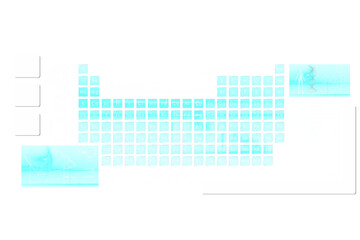 Digital png illustration of digital interface, periodic table of elemets on transparent background