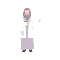 cute set of women wearing beautiful professional hijabs illustration