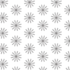 Schilderijen op glas Digital png illustration of black rosettes repeated on transparent background © vectorfusionart
