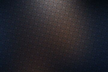 Dark blue background with a pattern of rhombuses and squares