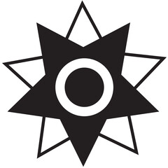 Digital png illustration of black star on transparent background