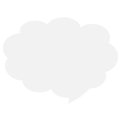 Digital png illustration of white speech bubble with copy space on transparent background