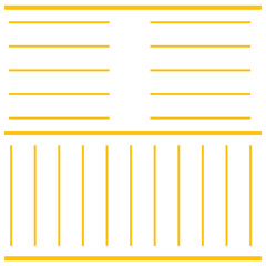 Digital png illustration of yellow lines pattern on transparent background