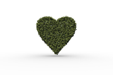 Digital png illustration of heart with grass on transparent background
