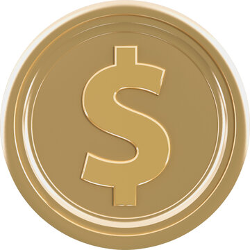 Digital png illustration of golden coin with dollar symbol on transparent background