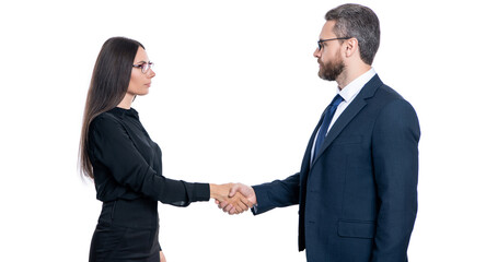 two businesspeople handshaking after successful business deal. business collaboration and partnership. business dealing collaboration isolated on white. collaboration success. Collaborative effort