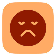 Editable frown, sad expression emoticon vector icon. Part of a big icon set family. Part of a big icon set family. Perfect for web and app interfaces, presentations, infographics, etc