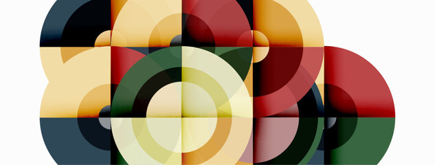 Obraz premium Circles with shadows trendy minimal geometric composition abstract background