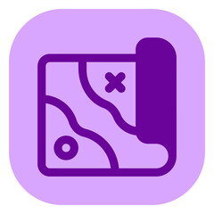 Editable map, adventure, exploration vector icon. Video game, game elements. Part of a big icon set family. Perfect for web and app interfaces, presentations, infographics, etc